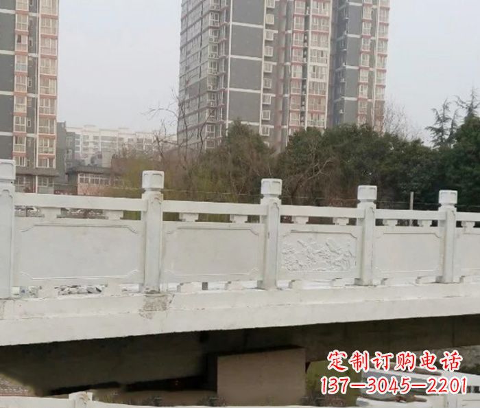 淮安小区景观汉白玉石雕栏板 (2)