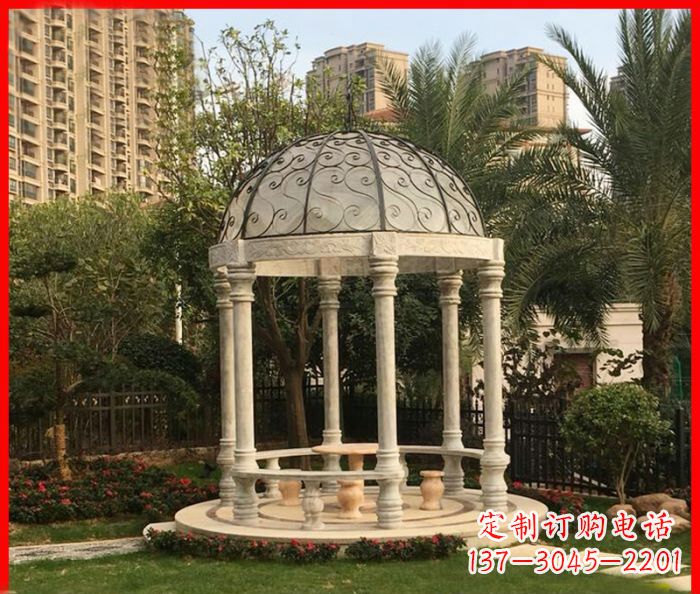 淮安小区欧式圆顶凉亭石雕 (2)
