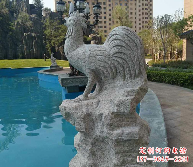 淮安小区十二生肖鸡动物石雕