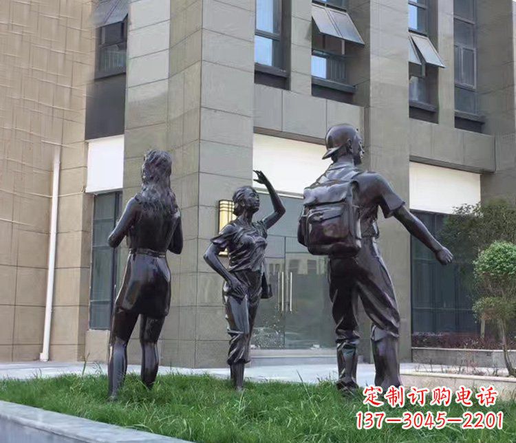淮安小区铜雕美女人物雕塑