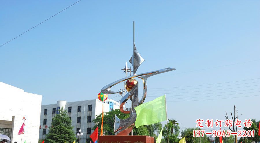 淮安校园不锈钢马踏飞燕地球雕塑