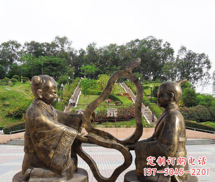 淮安校园抽象孔融让梨铜雕