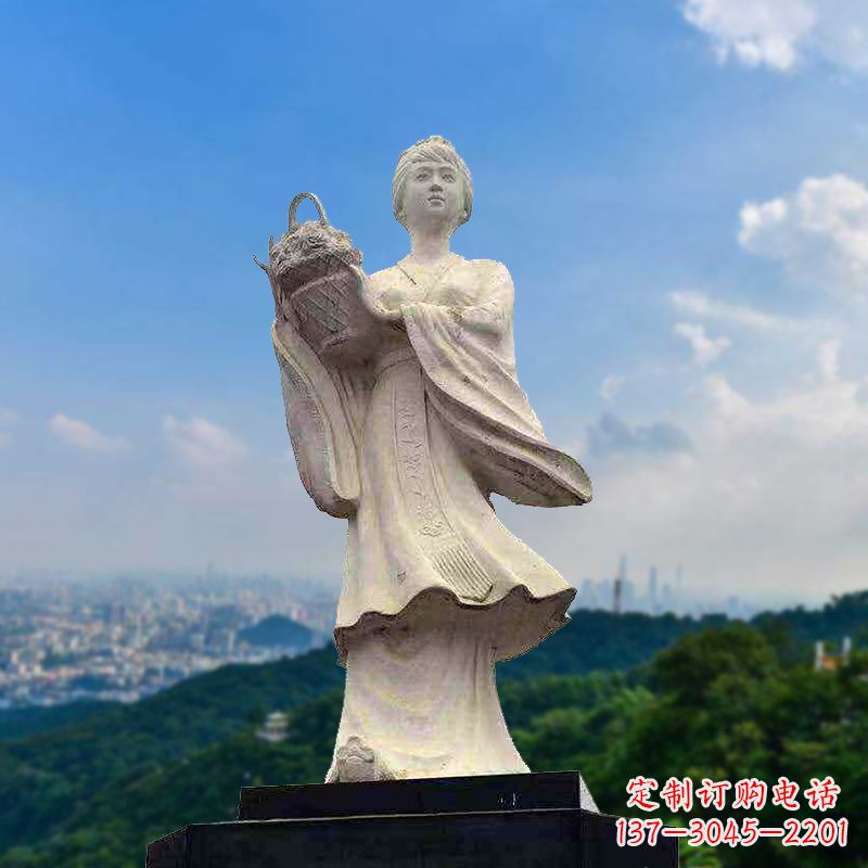 淮安虞姬景观石雕像-景区园林古代美女雕塑
