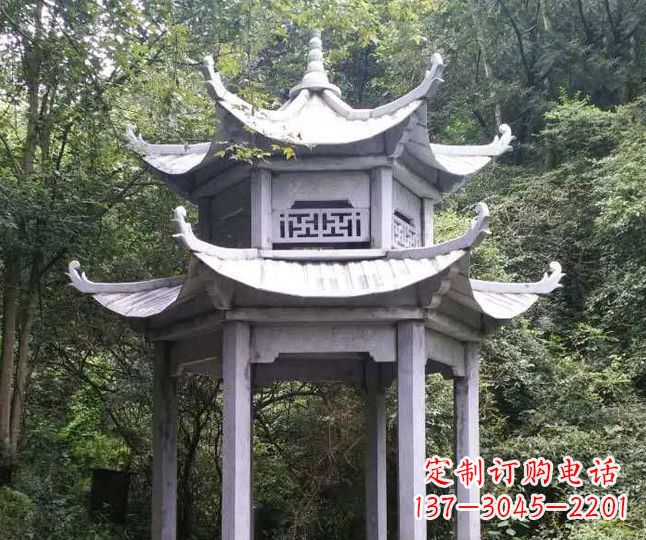 淮安园林仿古石凉亭景观石雕 (3)