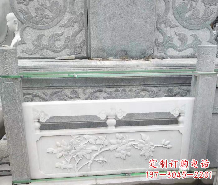 淮安园林汉白玉石浮雕栏板 (3)