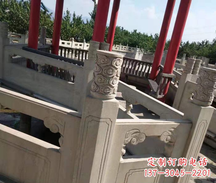 淮安园林景观大理石桥栏板石雕 (3)