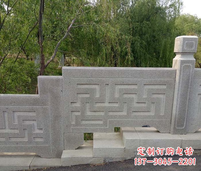 淮安园林景观大理石桥栏板石雕 (7)