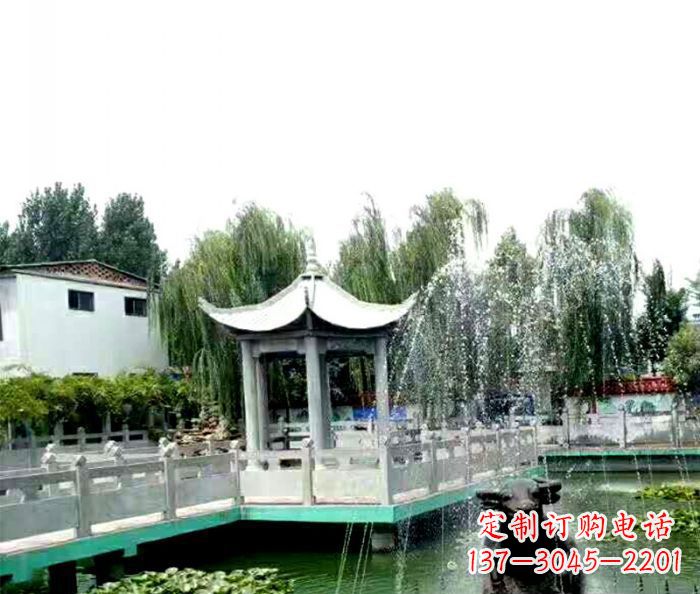 淮安园林景观单层六角石雕凉亭
