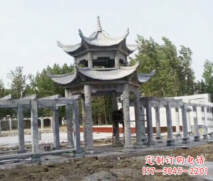 淮安园林景观多层凉亭石雕 (2)