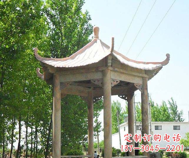 淮安园林景观单层石雕凉亭