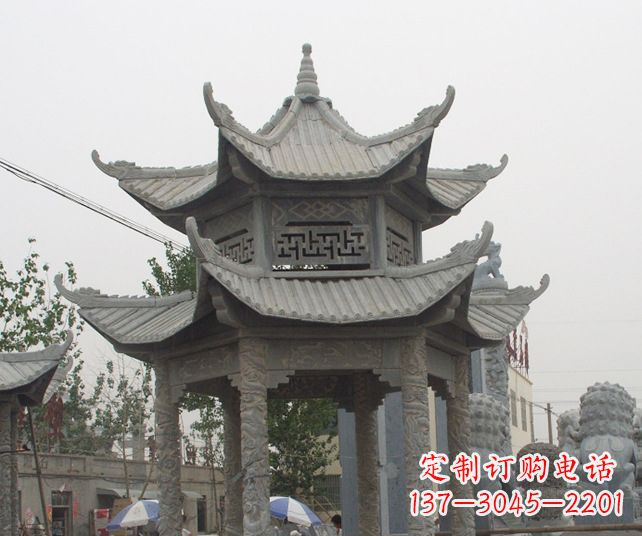 淮安园林景观仿古石雕凉亭 (2)