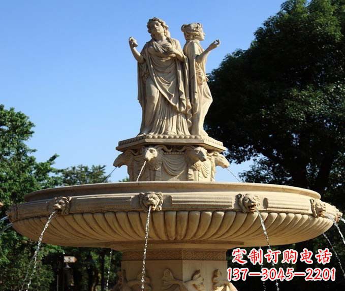 淮安园林景观西方人物喷泉石雕