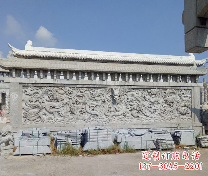 淮安园林九龙壁石雕影壁 (3)