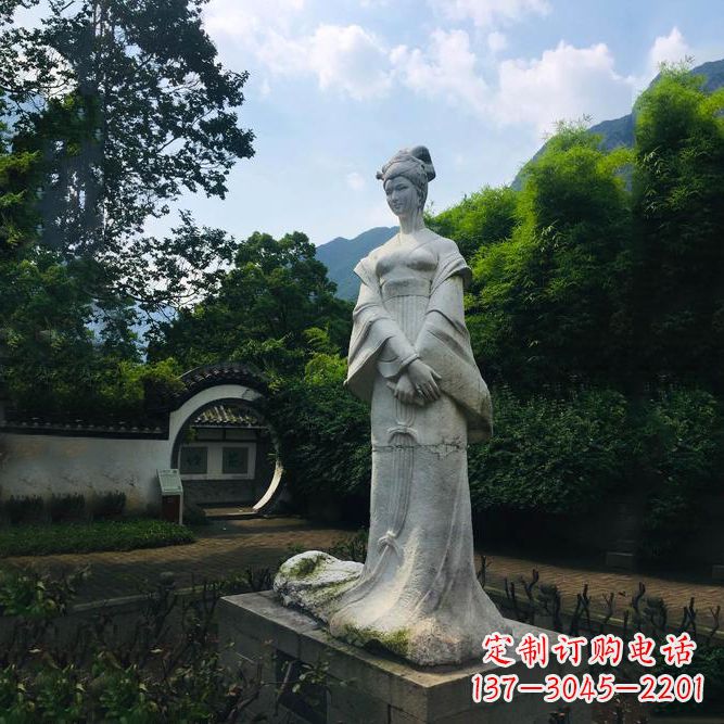 淮安园林历史名人塑像王昭君汉白玉雕塑