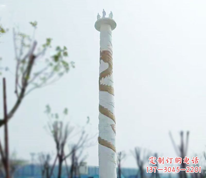 淮安园林龙柱景观不锈钢