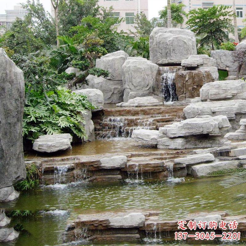 淮安园林石头假山流水