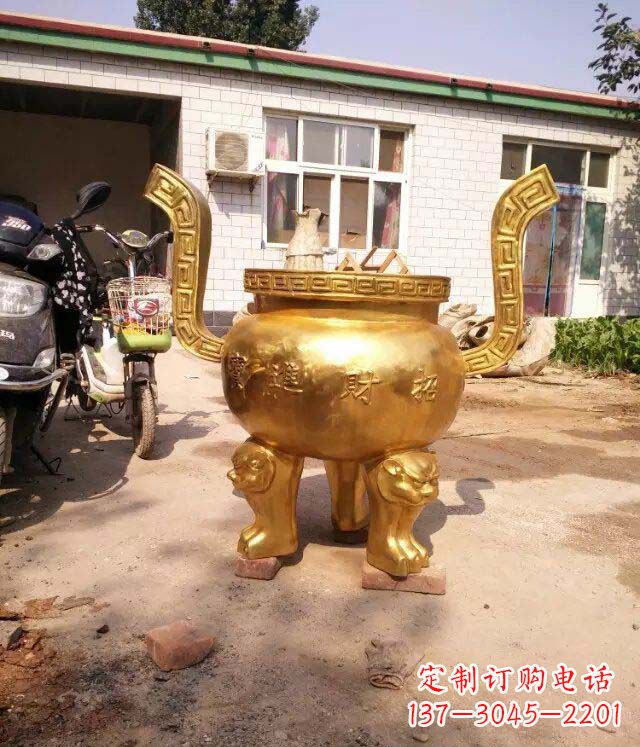 淮安招财进宝香炉寺庙铜雕
