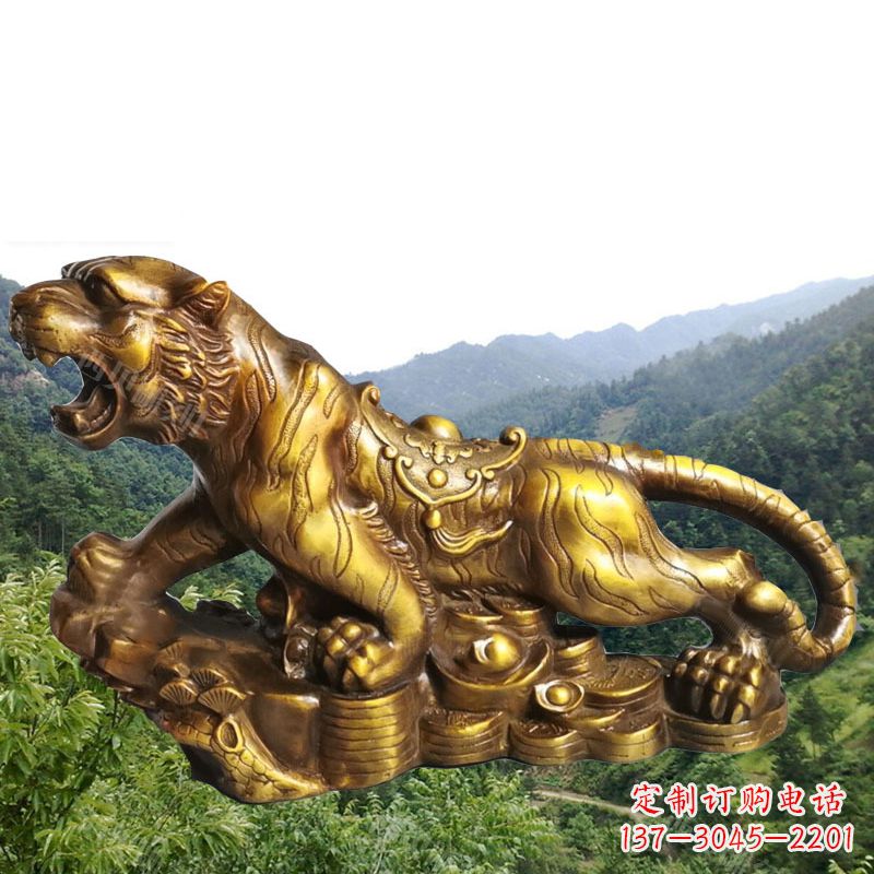 淮安招财老虎漆金12生肖动物雕塑