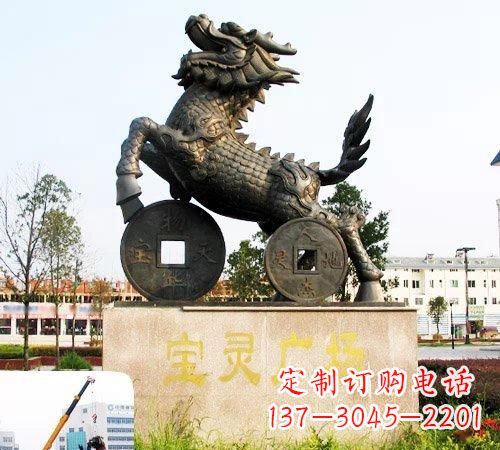 淮安招财麒麟铜雕