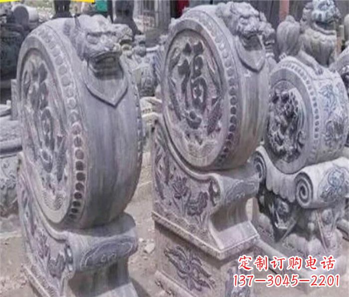 淮安招财石门墩仿古抱鼓石