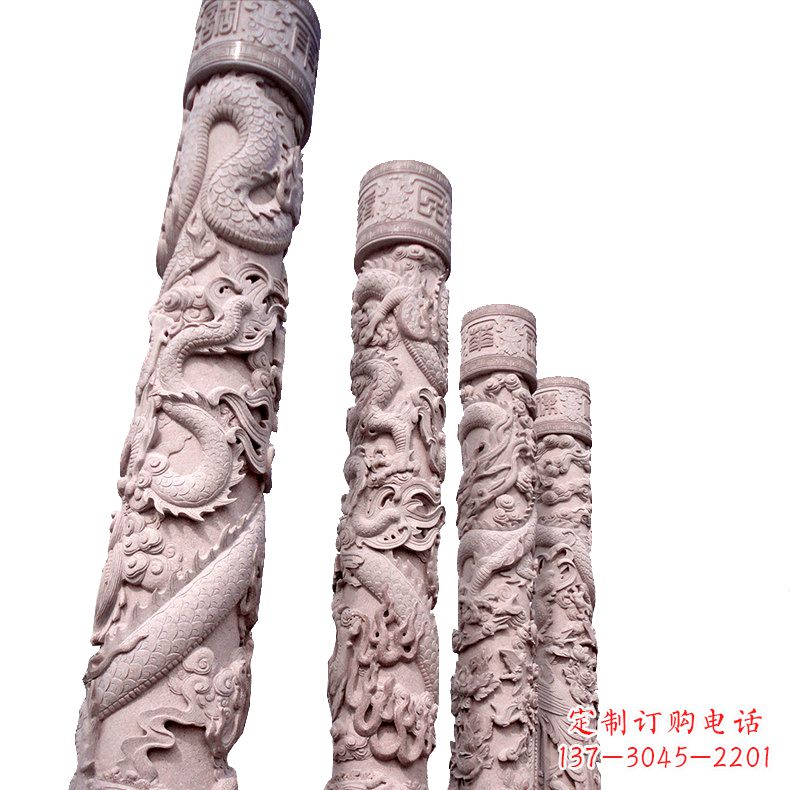 淮安中国传统龙柱石雕