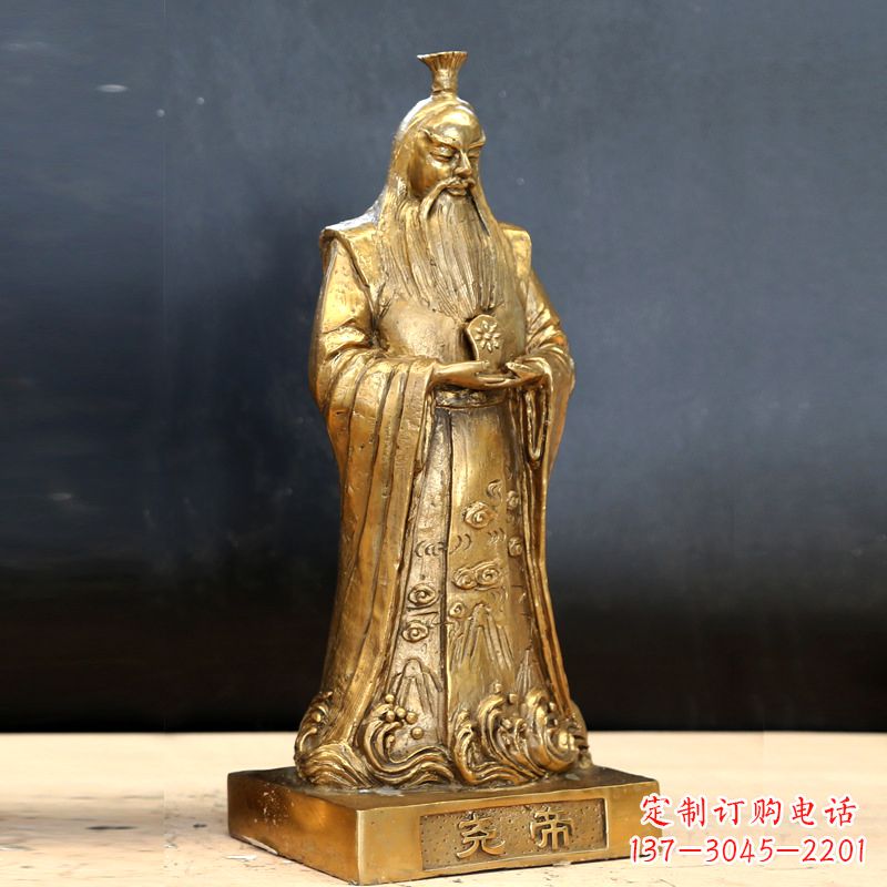 淮安中国上古时期部落联盟首领尧帝铸铜雕像