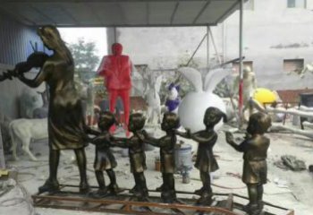 淮安校园老师和儿童铜雕