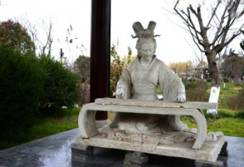 淮安虞姬弹琴雕塑-公园古代人物著名美女情景雕塑