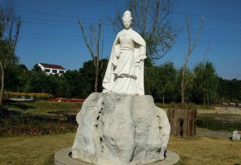 淮安虞姬石雕塑-公园历史名人楚汉时期美女雕像