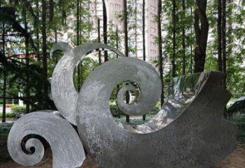 淮安园林不锈钢海浪抽象雕塑