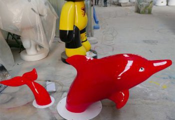 淮安园林广场创意海豚入水出水雕塑摆件