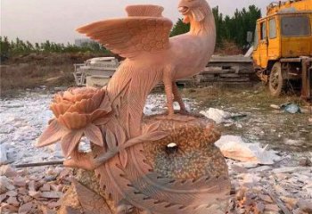 淮安中国古代传说中的瑞鸟凤凰牡丹石雕