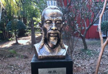 淮安中国历史名人战国时期著名爱国诗人屈原铸铜头像雕塑