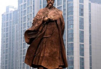 淮安诸葛亮城市景观铜雕像-中国古代著名人物三国谋士卧龙先生雕塑