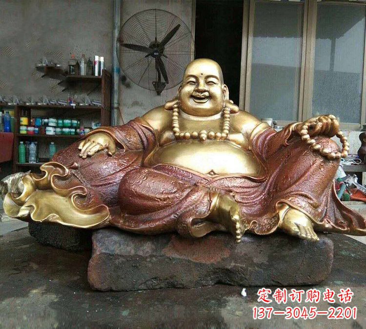 淮安宗教供奉坐式弥勒佛铜雕