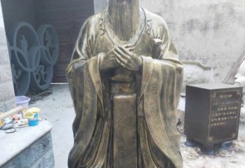 淮安铸铜古代名人孔子雕塑