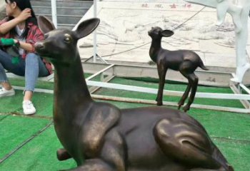 淮安铸铜广场动物鹿雕塑 