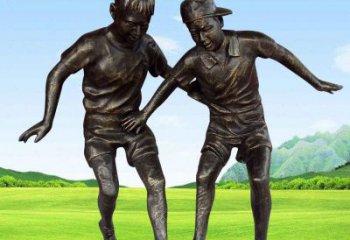 淮安铸铜踢足球的儿童
