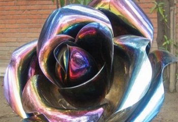 淮安彩色创意不锈钢玫瑰雕塑
