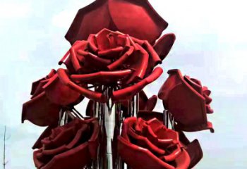 淮安大型不锈钢玫瑰花雕塑