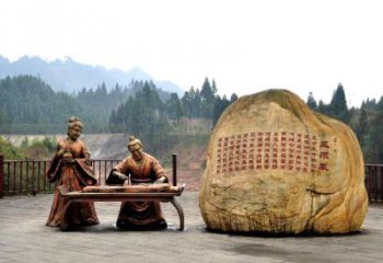 淮安卓文君与司马相如凤求凰公园景观雕塑-历史典故人物情景雕塑