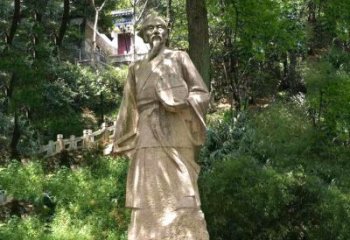 淮安祖冲之公园雕塑-砂岩雕刻的历史名人古代数学家
