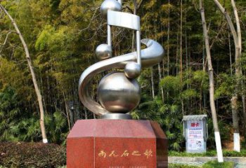 淮安音符雕塑-公园不锈钢镜面创意音符雕塑